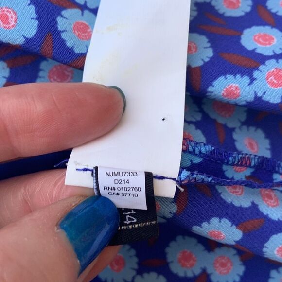 Kate Spade Tangier Floral Double Layer 100% Silk Mini Skirt Blue 8 - Picture 9 of 9